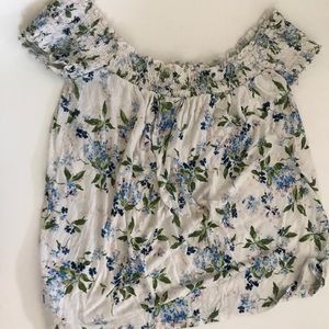American eagle floral off the shoulder top